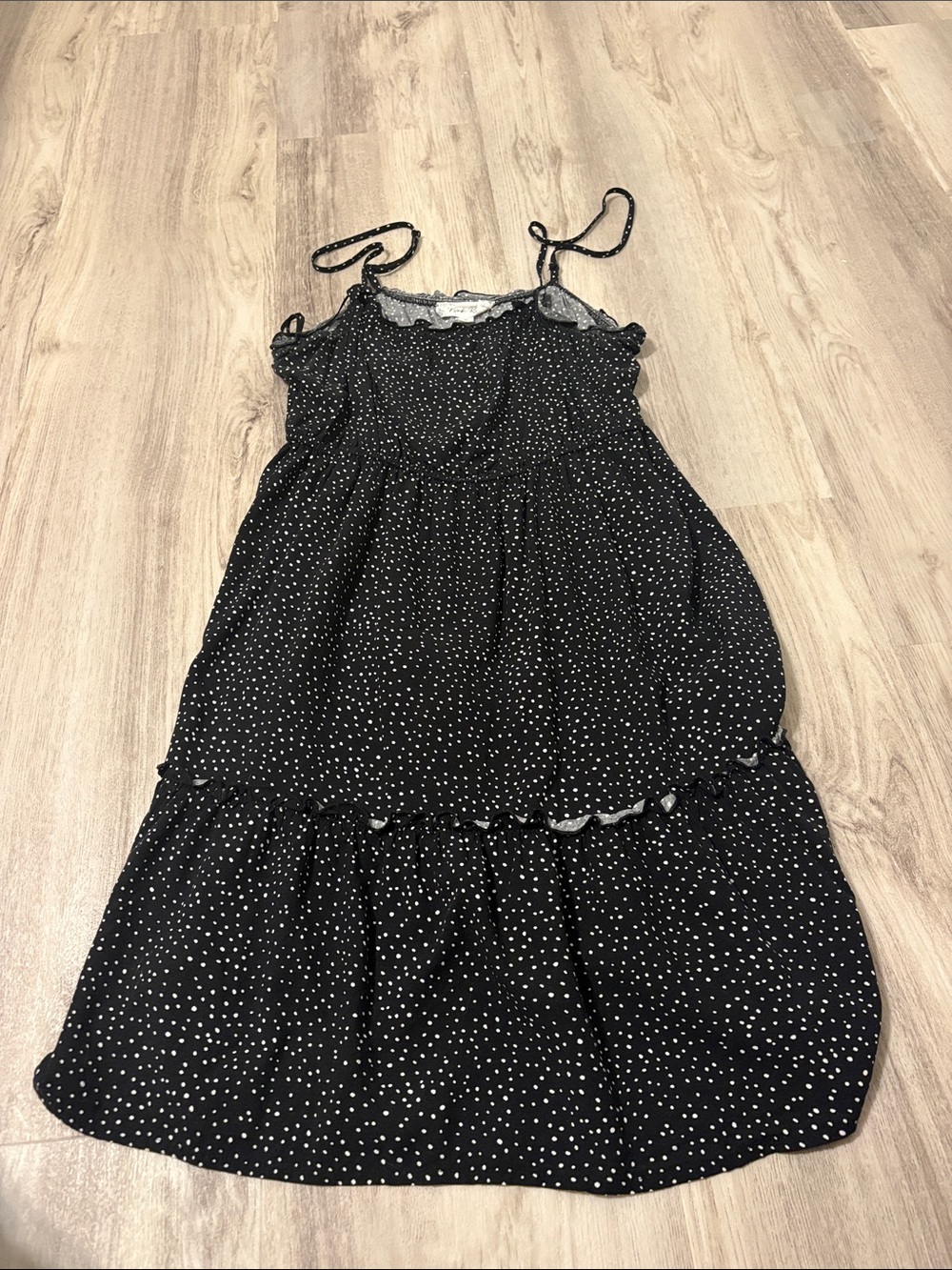 T.J.Maxx Black Mini Dress with White Polka Dots